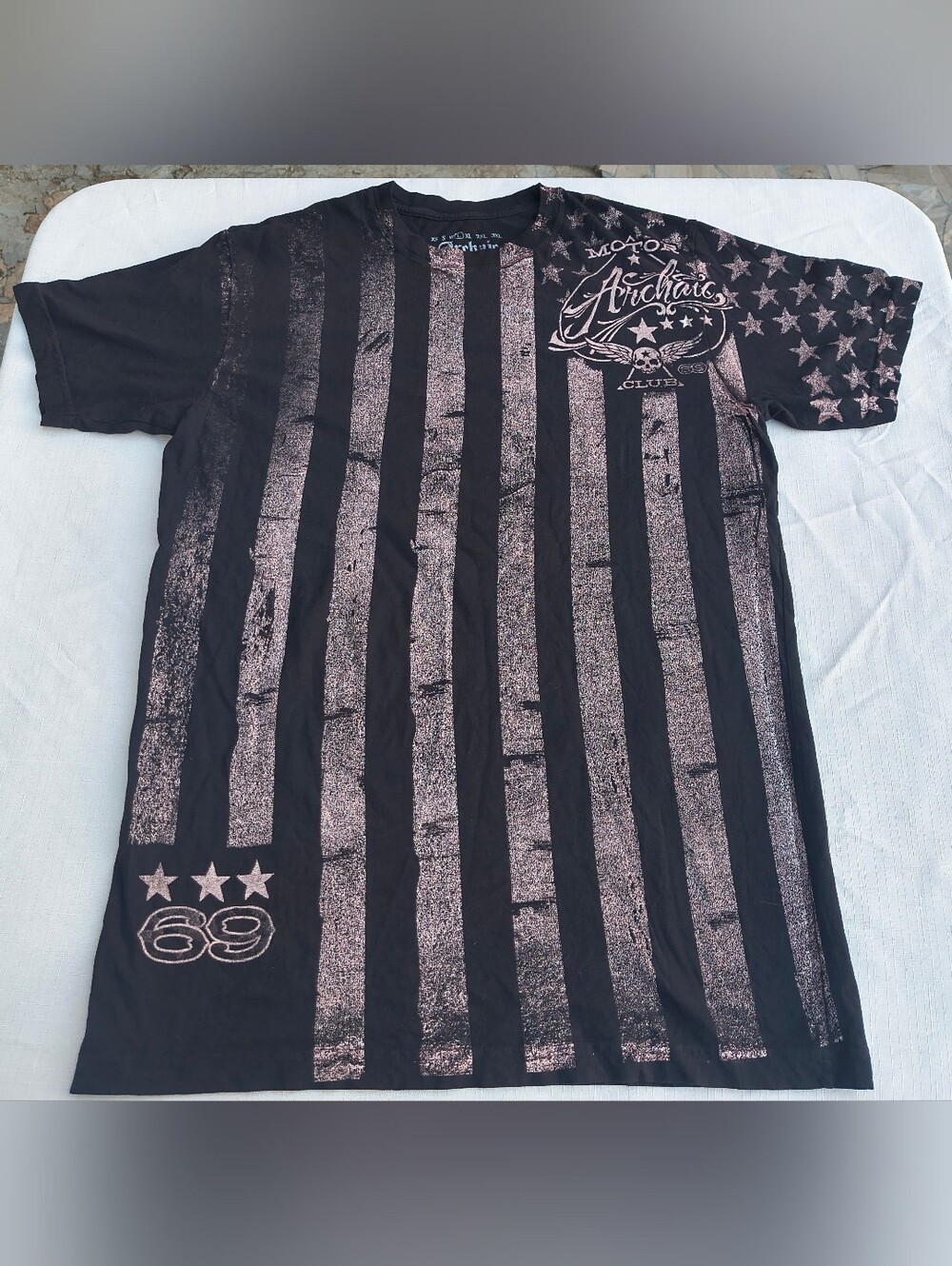 Archaic by Affliction Black T-Shirt  Motor Club 69 Size Large